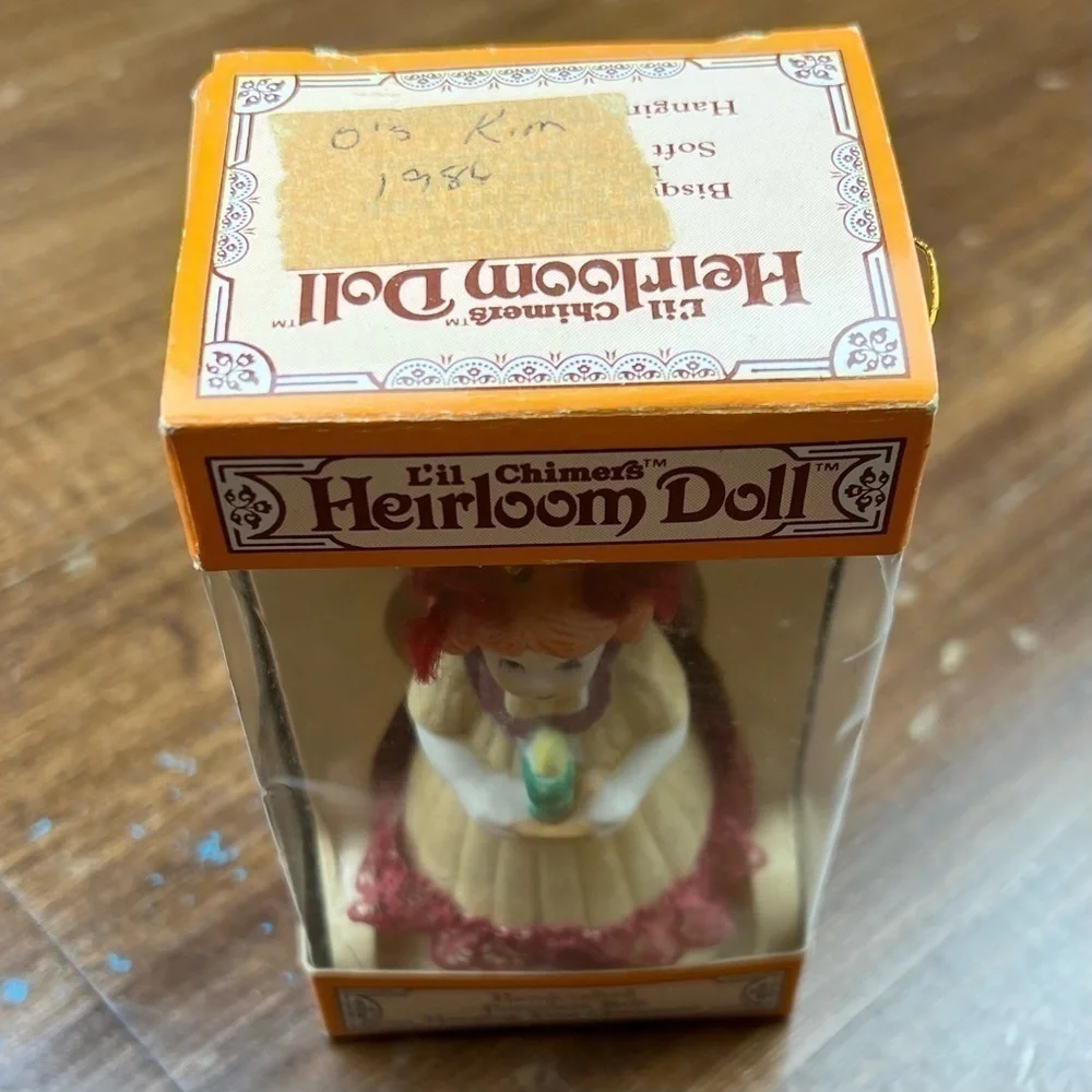 Jasco L'il Chimers Heirloom Doll Porcelain Bell Christmas Ornament #382 With Box